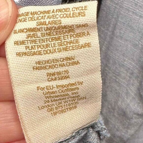 Free People Chambray Button Down Shirt with Crochet Back Panel - Picture 9 of 10